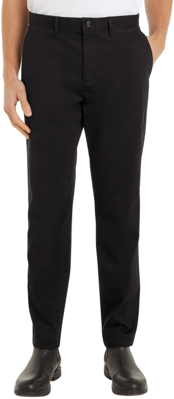 Tommy Hilfiger Men’s Tapered Fit Chinos, Black (Black), 28W/36L