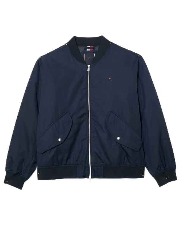 Tommy Hilfiger Men's Baseball Collar Authentic Bomber Jacket, Blue (Desert Sky), XXL - Image 1