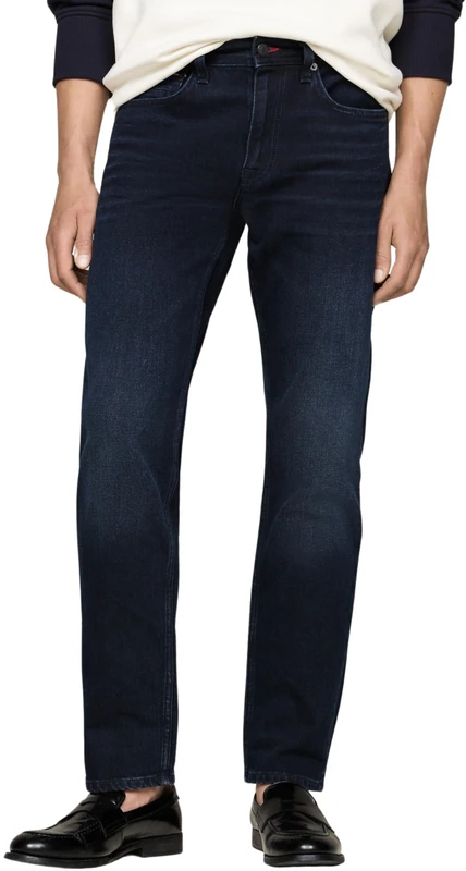 Tommy Hilfiger Men’s Straight Leg Regular Fit Jeans, Blue (Teton Indigo), 29W/36L