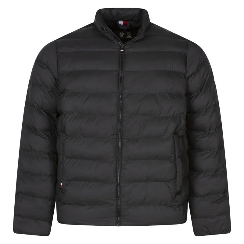 Tommy Hilfiger Men’s Stand Collar Quilted Jacket without Hood, Black (Black), XXL
