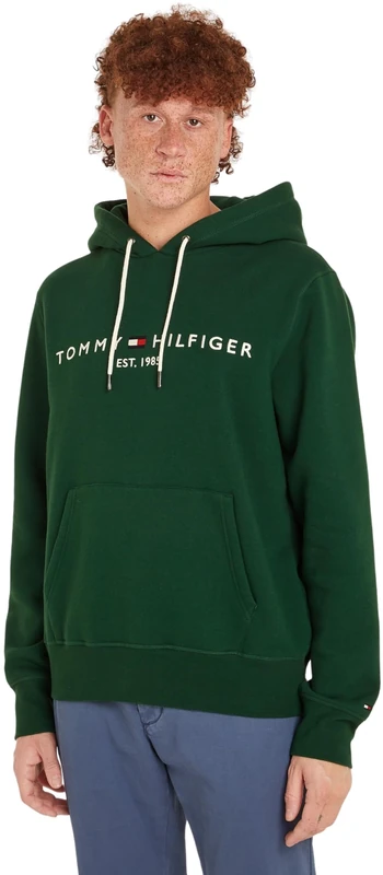 Tommy Hilfiger Men's Tommy Logo Hoodie, Green (Ornamental Green), S