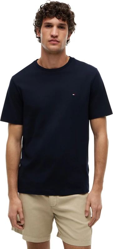 Tommy Hilfiger Men’s Short Sleeve Round Neck Essential Regular Fit T-Shirt, Blue (Desert Sky), S