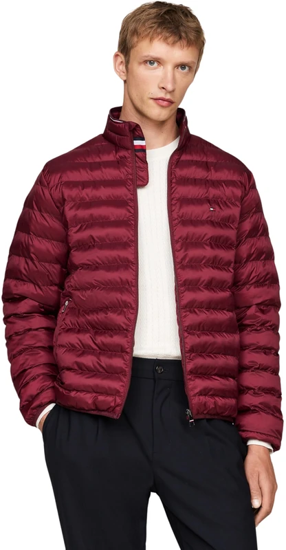 Tommy Hilfiger Men's Packable Recycled Transitional Jacket, Red (Deep Rouge), XXL