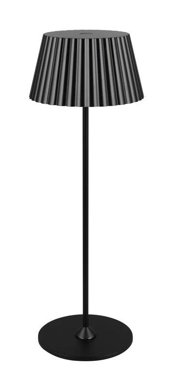 RL LIVE YOUR LIGHT Reality Leuchten Suarez R57706132 LED Outdoor Battery Table Lamp Metal Matte Black with 1.5 Watt LED, 4-Way Touch, Charging Station