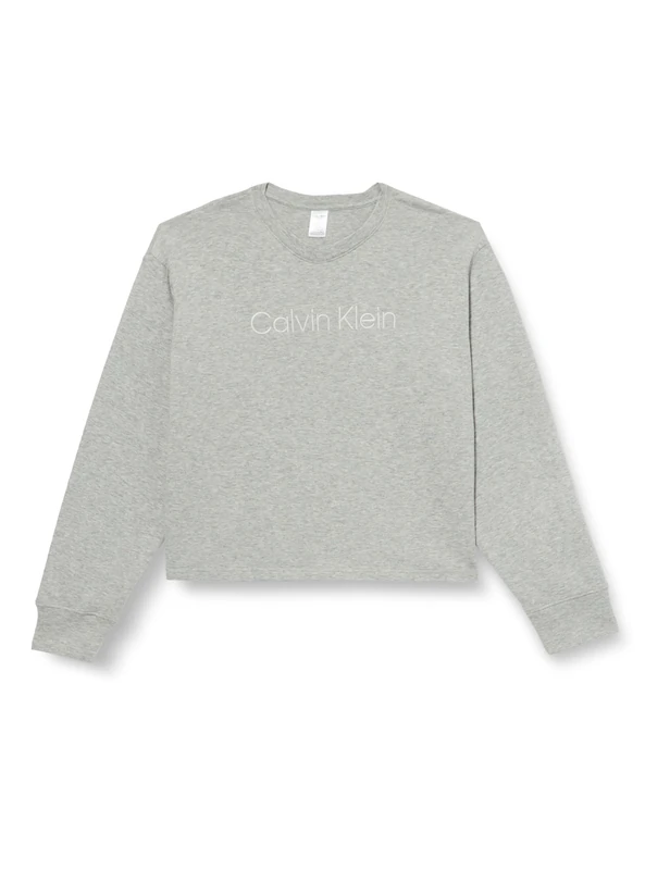 Calvin Klein Women’s Relaxed Crew Neck Stretch Sweatshirt, Grey (Grey Heather), XS