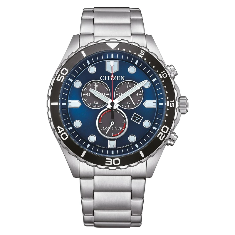 Citizen Men's Chronograph Eco-Drive Watch of Sporty Aqua