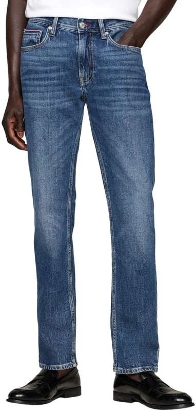 Tommy Hilfiger Men’s Straight Denton Cotton Jeans, Blue (Hiker Indigo), 30W/34L