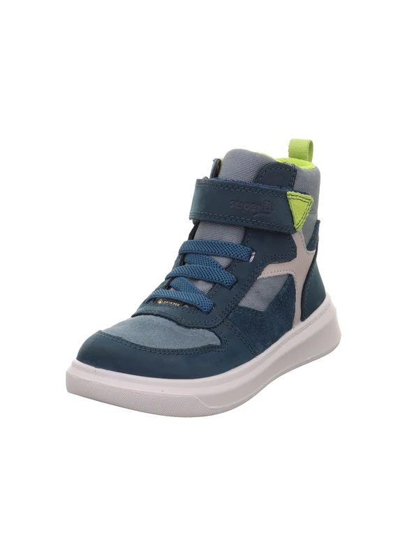 Superfit Boys Cosmo Leicht gefütterte Gore-Tex Sneaker, Blau/HELLGRÜN 8000