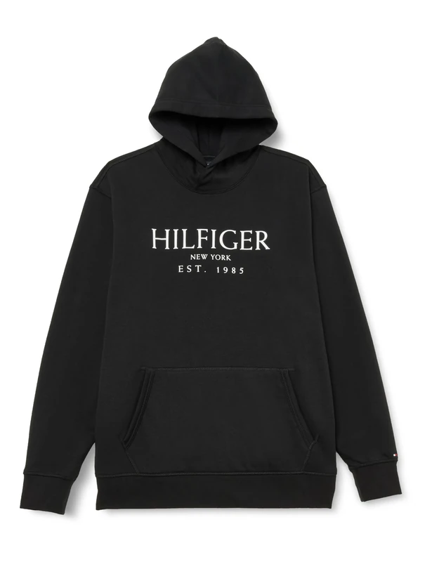 Tommy Hilfiger Men’s Hoodie with Logo, Black (Black), XXL