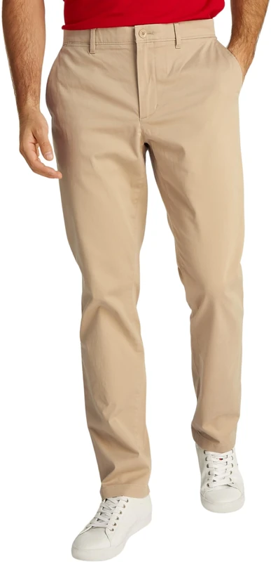 Tommy Hilfiger Men's Denton Satin Straight Fit Chinos, Beige (Batique Khaki), 28W/28L