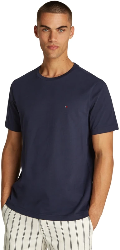 Tommy Hilfiger Men’s Short Sleeve Round Neck Essential Regular Fit T-Shirt, Blue (Desert Sky), M