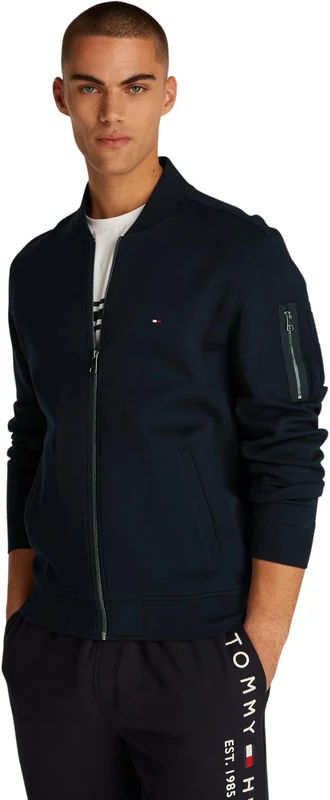 Tommy Hilfiger Men’s Essential Bomber Jacket with Zip, Blue (Desert Sky), 3XL