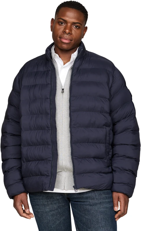 Tommy Hilfiger Men’s Stand Collar Quilted Jacket without Hood, Blue (Desert Sky), XXL