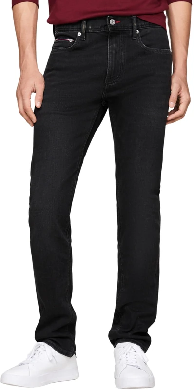 Tommy Hilfiger Men’s Bleecker Crow Slim Fit Jeans, Black (Crow Black), 28W/34L