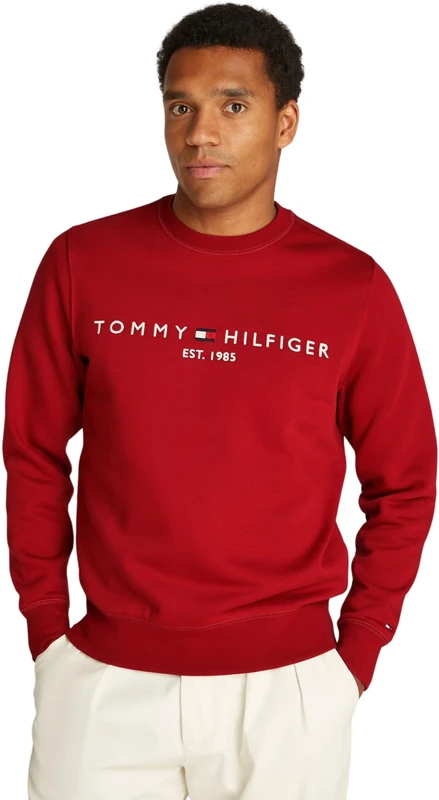 Tommy Hilfiger Men’s Round Neck Logo Sweatshirt, Red (Dark Magma), 3XL