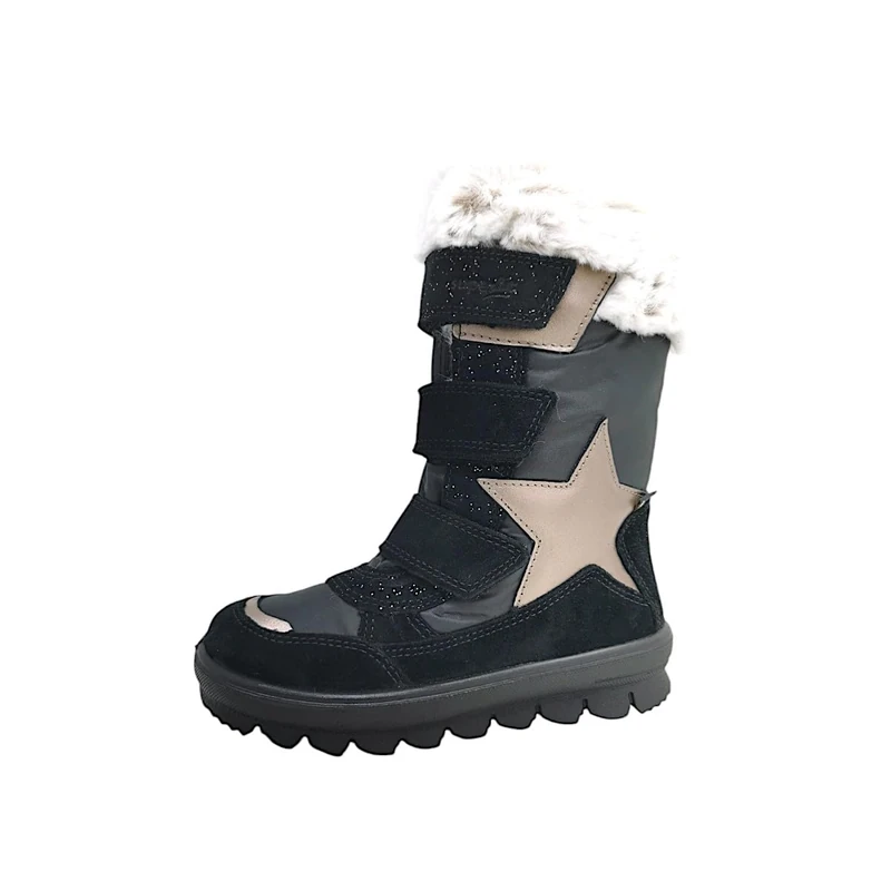 Superfit Girl's FLAVIA warm gefütterte Gore-Tex Stiefel, SCHWARZ/BEIGE 0000