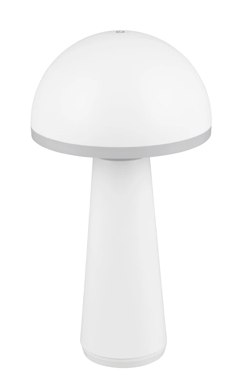 Reality Leuchten Fungo R57716131 LED Outdoor Battery Table Lamp Metal Matte White Plastic White Includes 2 Watt LED Dimmable Light Colour Adjustable Charging Station - Image 1