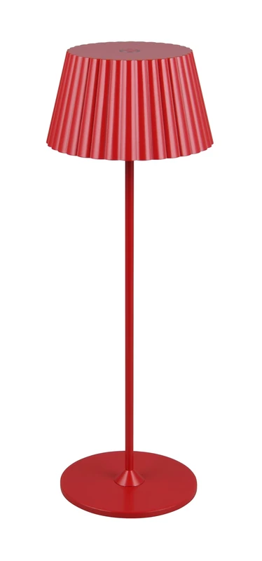 RL LIVE YOUR LIGHT Reality Leuchten Suarez R57706110 LED Outdoor Battery Table Lamp Metal Red with 1.5 Watt LED, 4X Touch, Charging Station
