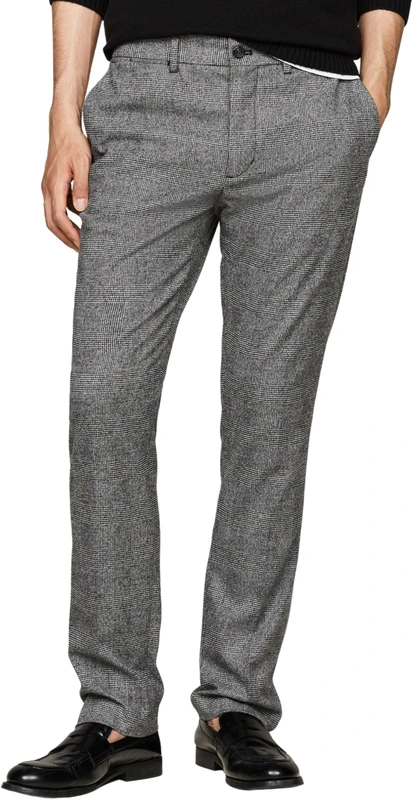 Tommy Hilfiger Men’s Denton Brushed Check Suit Trousers, Grey (Turbine Grey), 28W/30L