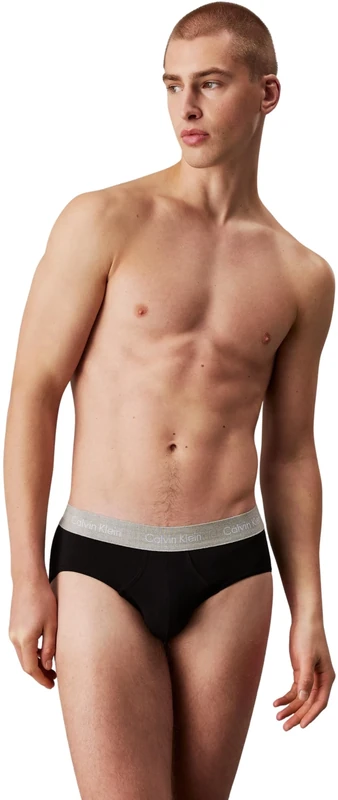 Calvin Klein Men's 3-Pack Hip Briefs XL-Multicolor (Iris, Grey, Tan)