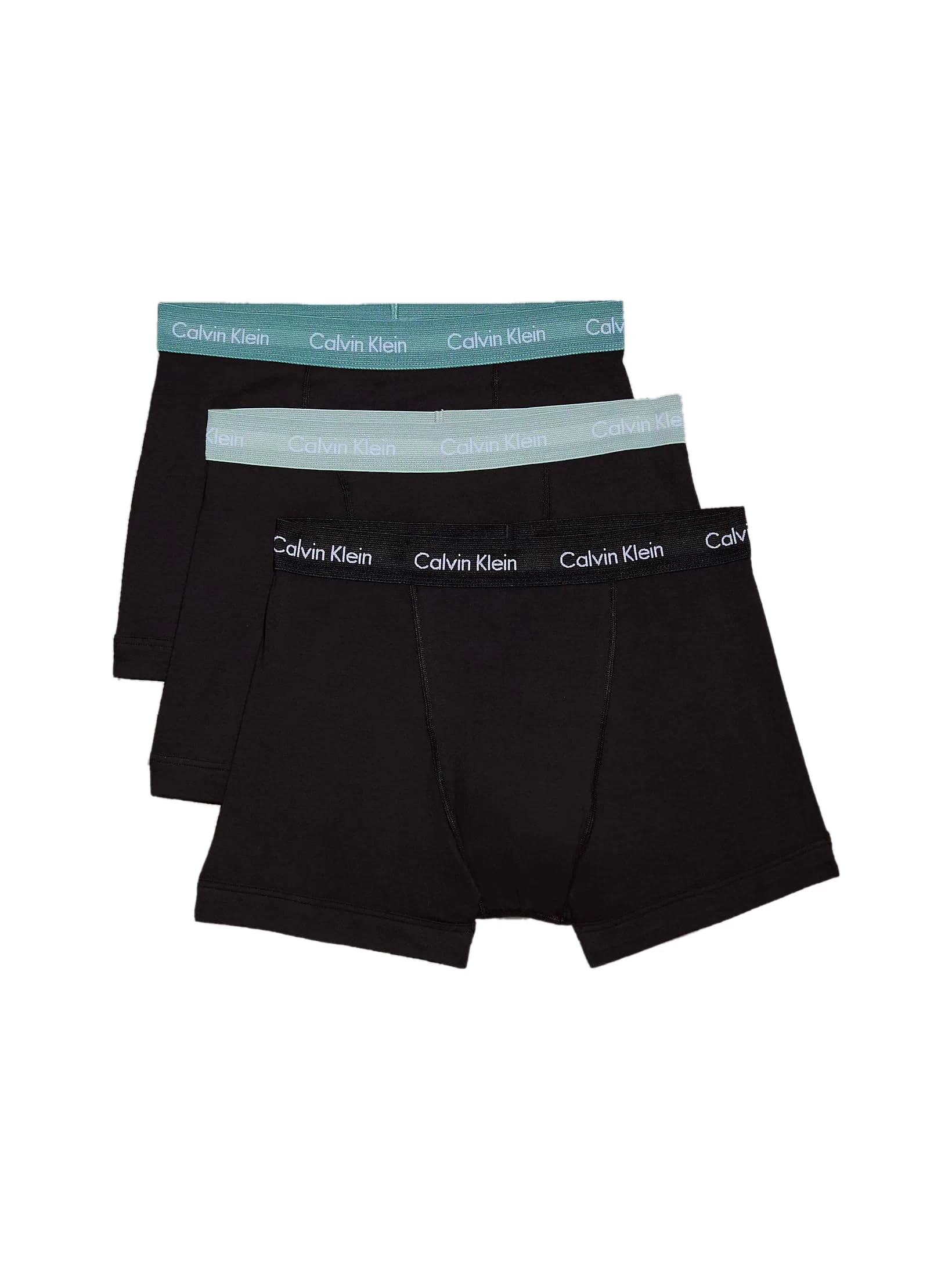 Calvin Klein Men’s 3 Pack Trunks Underwear, Black (B- Black, Shade, Slate Turq Wbs), M