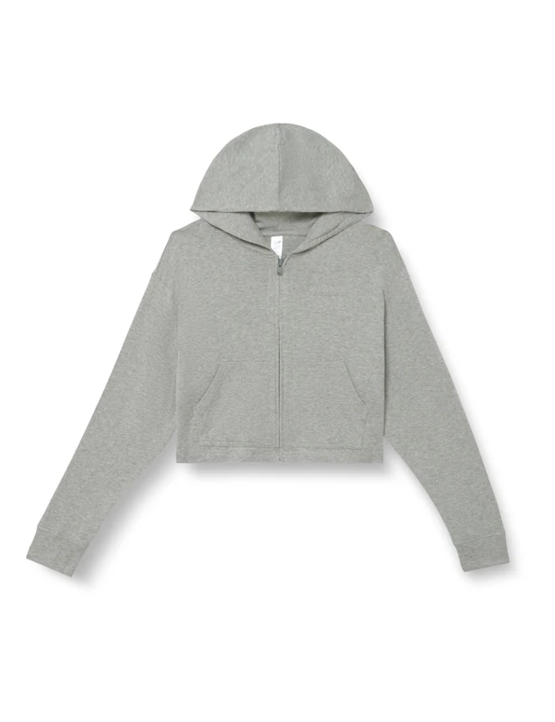 Calvin Klein Women's Zipped Hoodie, Grey (Grey Heather), L - Image 1