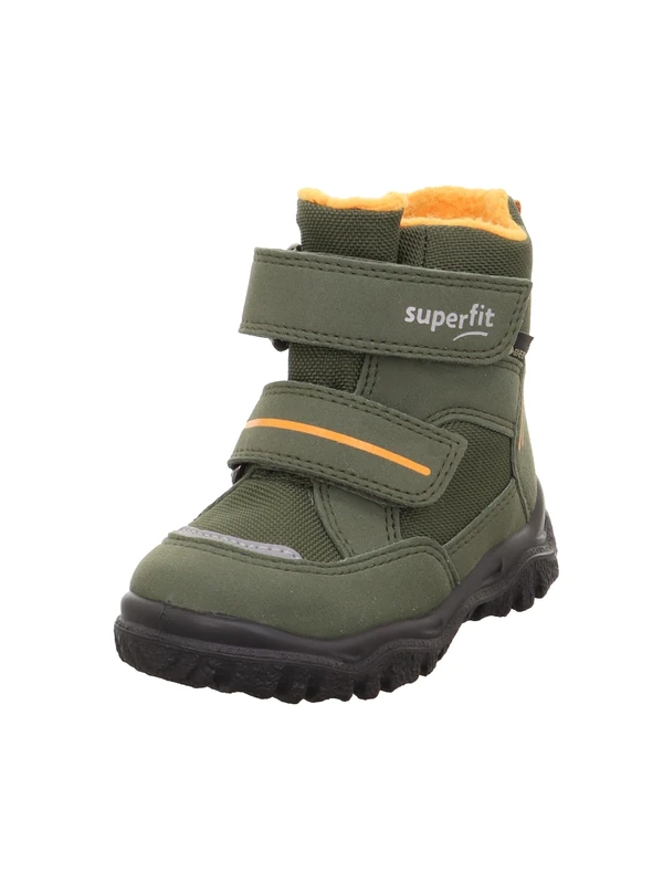 Superfit Boys HUSKY1 warm gefütterte Gore-Tex Stiefel, GRÜN/ORANGE 7000