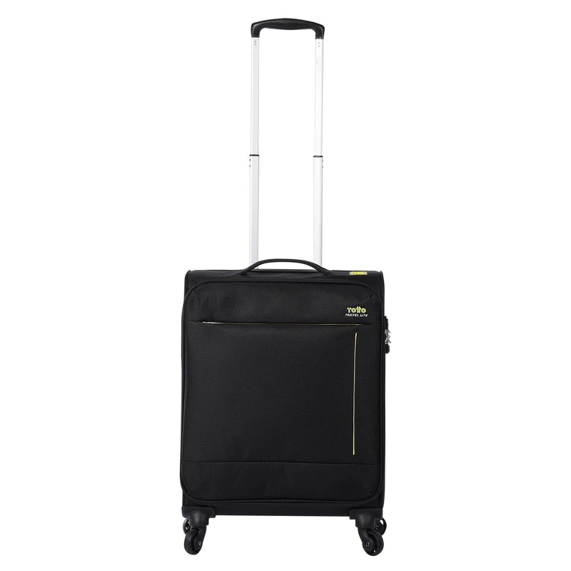 TOTTO - Travel Lite Fabric Suitcase, Cabin, Medium or Large Size (32L, 54L or 79L), Single or Set of 3 Pieces, 360º Wheels, Telescopic Handle, Internal Compression Strap, TSA Lock, Black/White, Cabina