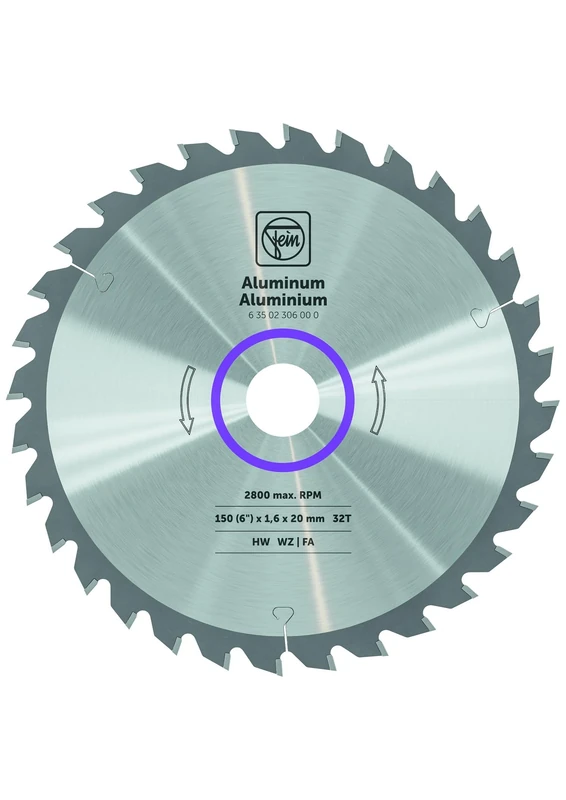 Fein 63502306000 Circular Saw Blade for Aluminium (Not for Non-Ferrous Metals, Low Temperature Reduction, Saw Blade)