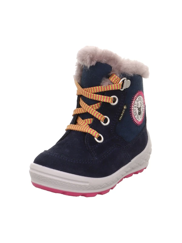Superfit Baby Girls GROOVY warm gefütterte Gore-Tex Stiefel, BLAU/PINK 8000