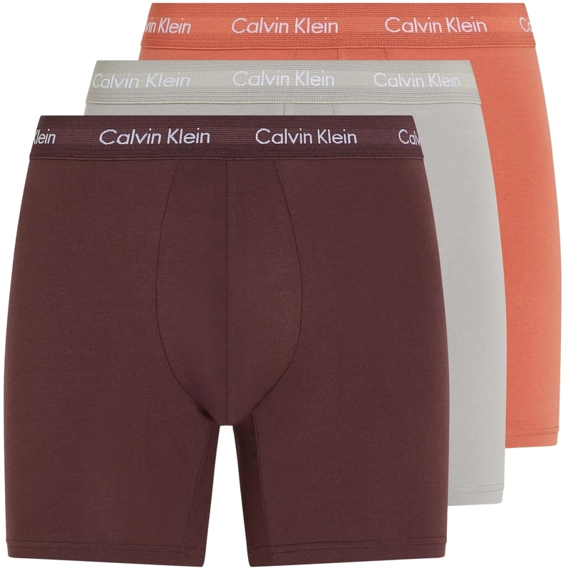 Calvin Klein Men’s 3 Pack Stretch Boxer Briefs, Multi (Rock Ridge, Fudge, Bruschetta), XS