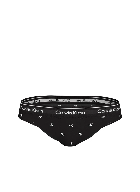 Calvin Klein Women's Bikini Briefs Underwear, Black (Black Diamond Logo Print), S
