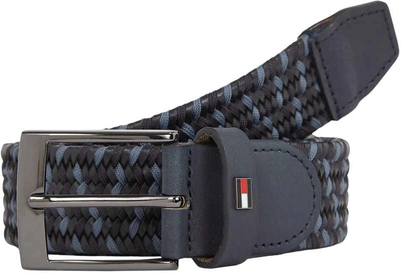 Tommy Hilfiger Men’s Adan New Elastic Braided Belt, Blue (Space Blue), 33,5 inches - Image 1