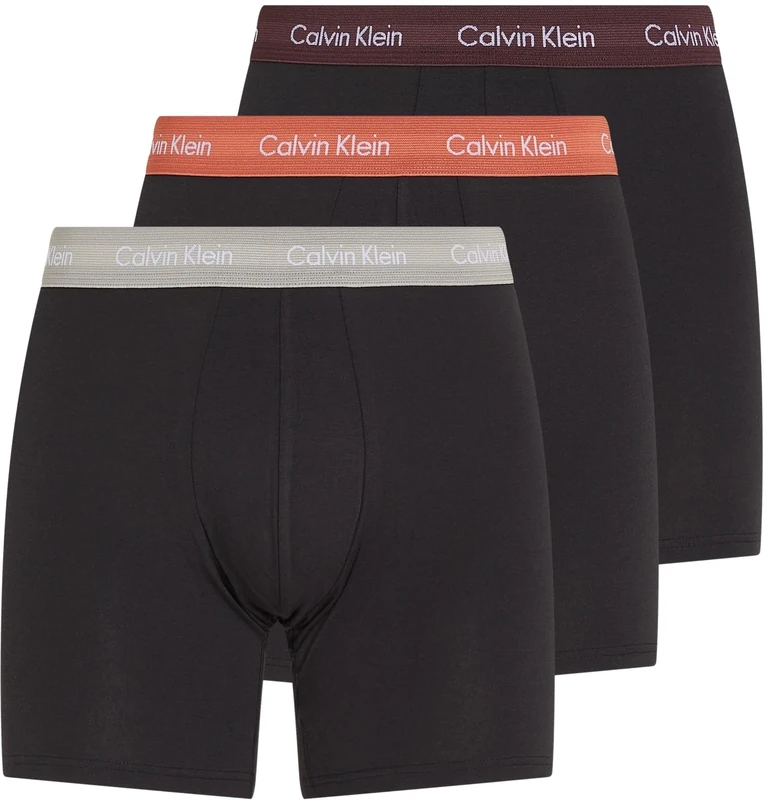 Calvin Klein Men’s 3 Pack Stretch Boxer Briefs, Black (B- Rock Ridge, Fudge, Bruchetta Wbs), M