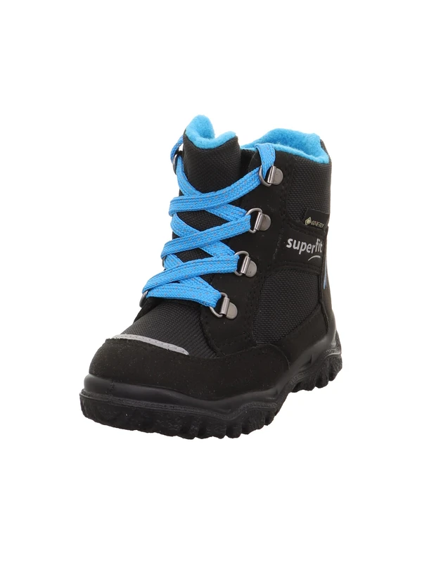Superfit Boys HUSKY1 warm gefütterte Gore-Tex Stiefel, SCHWARZ/HELLBLAU 0000