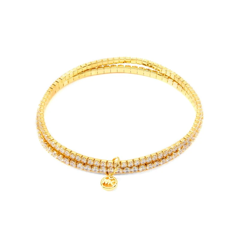 Michael Kors Women's Premium Kors Brilliance Gold-Tone Brass Double Bracelet, MKJ8359CZ710