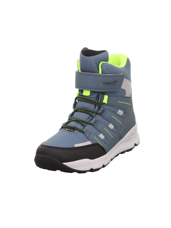 Superfit Boys FREE RIDE warm gefütterte Gore-Tex Sneaker, HELLBLAU/GELB 8000