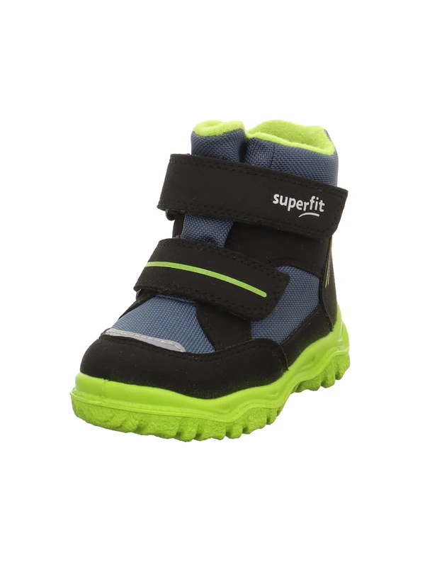 Superfit Baby Boys HUSKY1 warm gefütterte Gore-Tex Stiefel, SCHWARZ/HELLGRÜN 0000