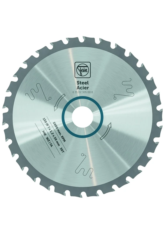 Fein 63502305000 Hand-Held Circular Saw Blade for Steel (Special Tooth Geometry, Low Temperature Development, Saw Blade)
