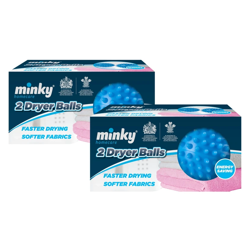 Minky Dryer Balls, Pack of 4 Blue Laundry Balls for Tumble Dryer, Reusable Laundry Balls, Tumble Dryer Balls for Quick Drying Time, Eco Friendly Softener Balls (Pack of 4)
