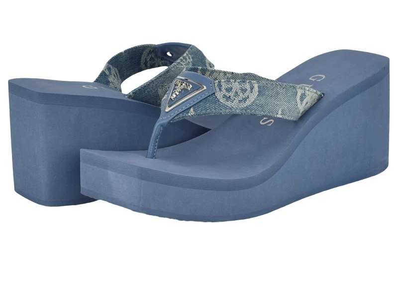 GUESS Women's Demmey Sandal, Denim Blue 400, 6.5 UK