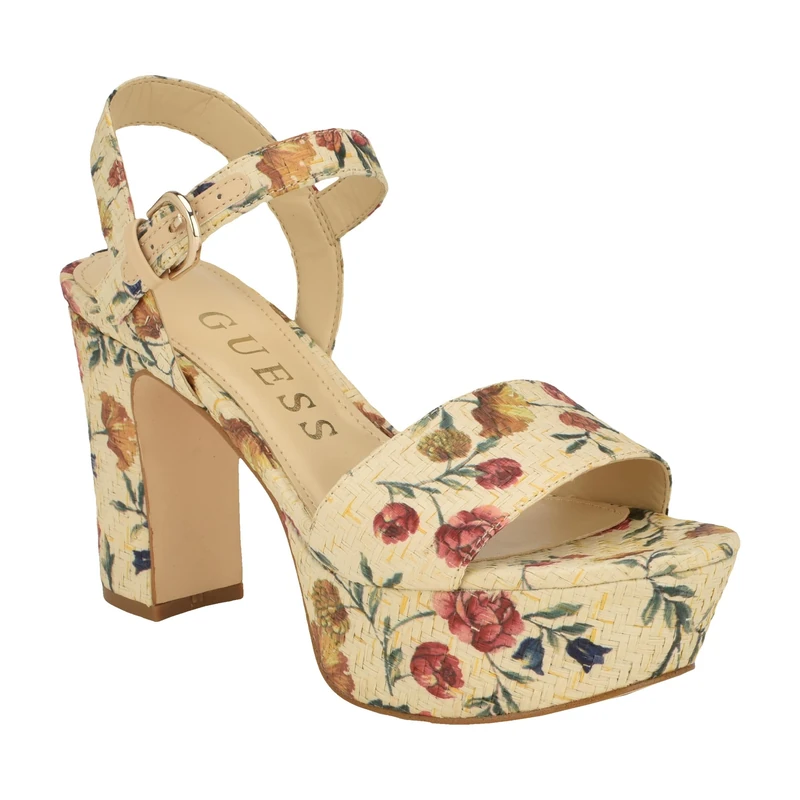 GUESS Women's Haldem Sandal, Floral 101, 8 UK