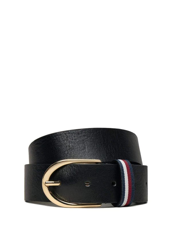 Tommy Hilfiger Women’s Casual Leather Belt, Black (Black), 29,5 inches