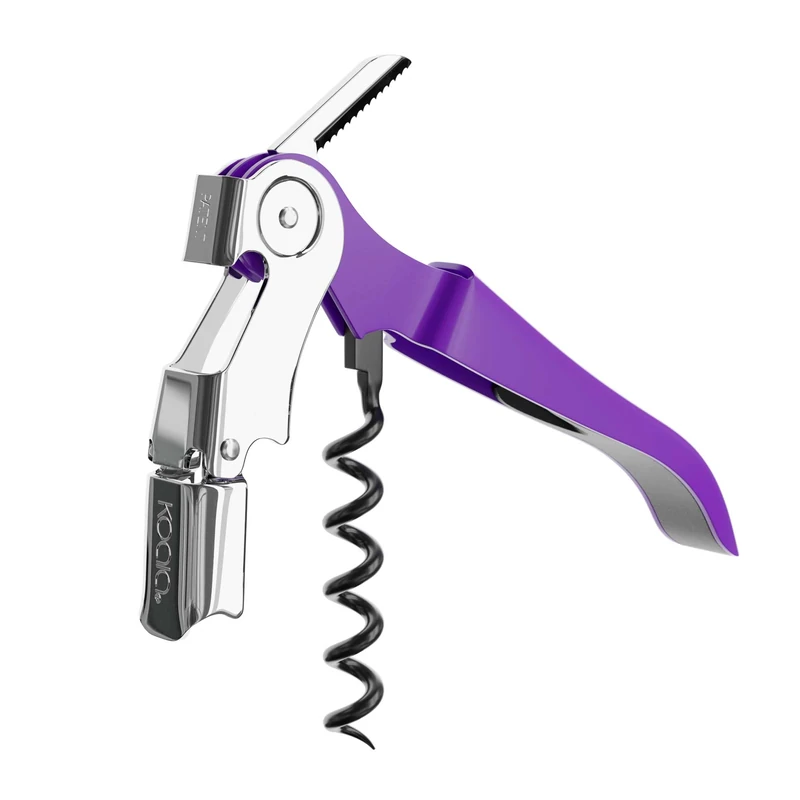 (50 Pack) Koala Spain AC Two-Stroke Corkscrew with Articulated Spring, Violet