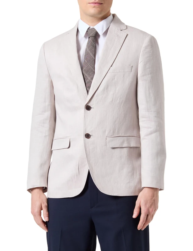 SELECTED HOMME Men's Slhregular-Will Linen BLZ Noos Jacket, Sand, 40