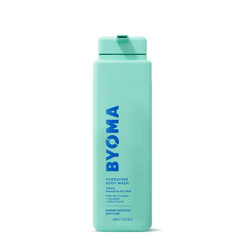 BYOMA Hydrating Body Wash (400ml) For Normal to Dry Skin, with Prebiotic Complex for a Soothing Shower and Hydrated Skin, Vegan