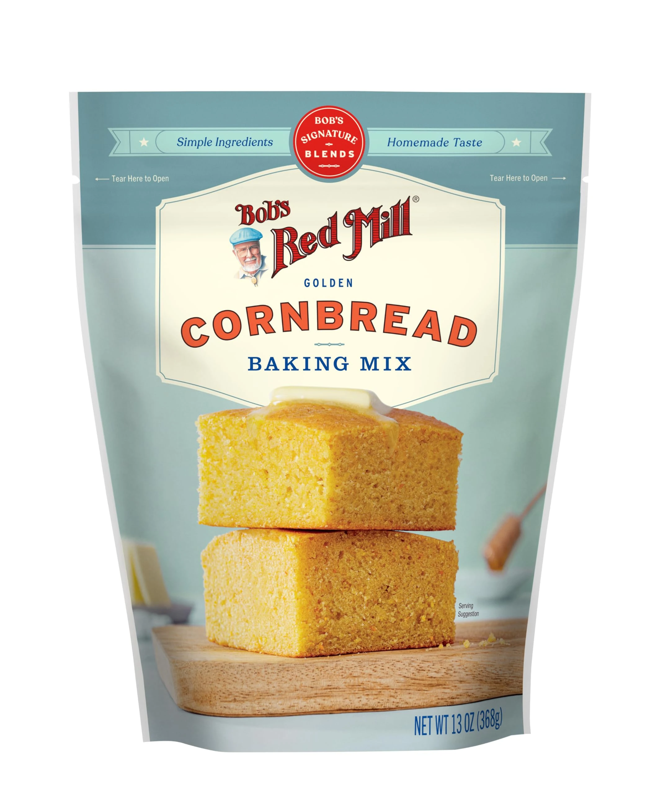Bob's Red Mill Signature Cornbread Baking Mix, 368g - Simple Clean Ingredients, Homemade Taste, Kosher