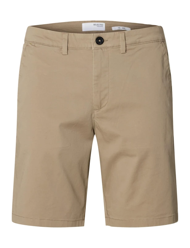 SELECTED HOMME Men's Slhslim-Miles Flex Shorts Noos Chino Shorts, Greige, L