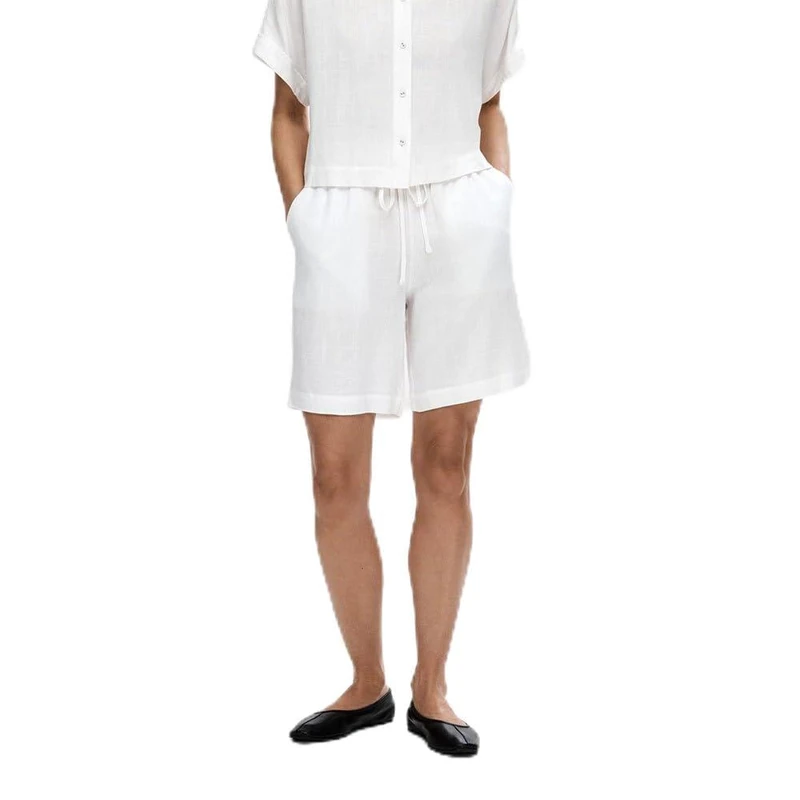 SELECTED FEMME Women's Slfviva Mw Shorts Noos, Snow White, 8