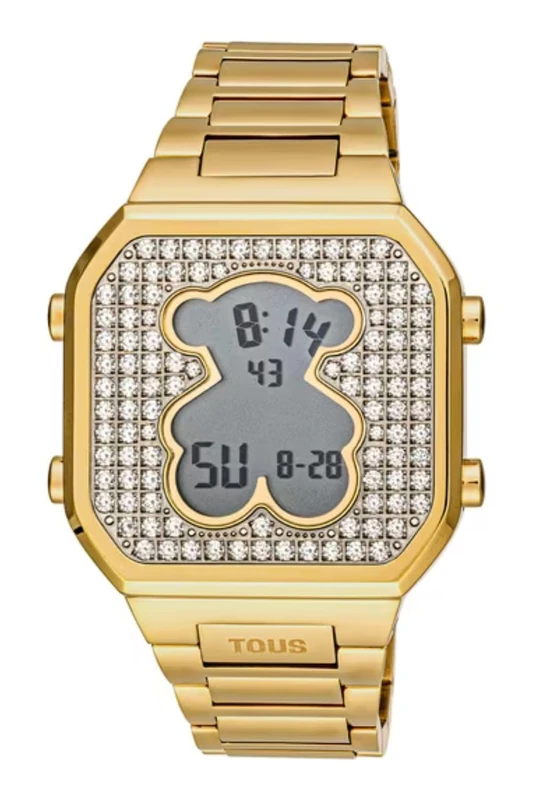 TOUS Watches d-Bear Womens Digital Quartz Watch with Stainless Steel Bracelet 3000130800